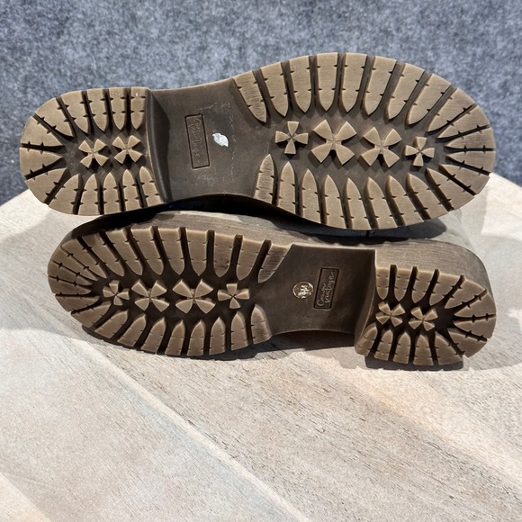 Crown Vintage Antigo Ankle Boots Womens 8M Lined Lace Zip Taupe Tan Combat Boots - Picture 11 of 16